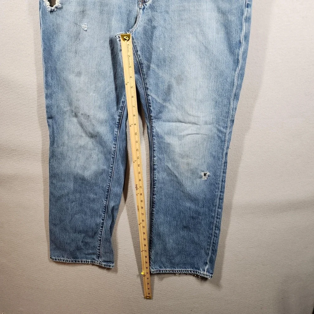 Vintage GAP Men's Straight Fit Jeans 34×31 Distressed Medium Wash Frayed‎ Hems - Picture 3 of 16